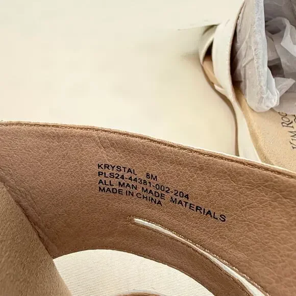 NIB Kim Roger’s Krystal White Slip On Ultra Comfort Wedge Sandals 8M Man Made - Picture 12 of 16